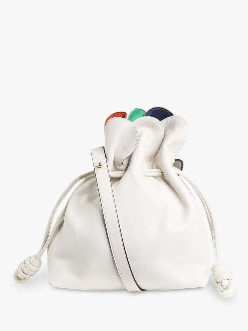 Pre-loved LOEWE Flamenco Petal Leather Shoulder Bag, White