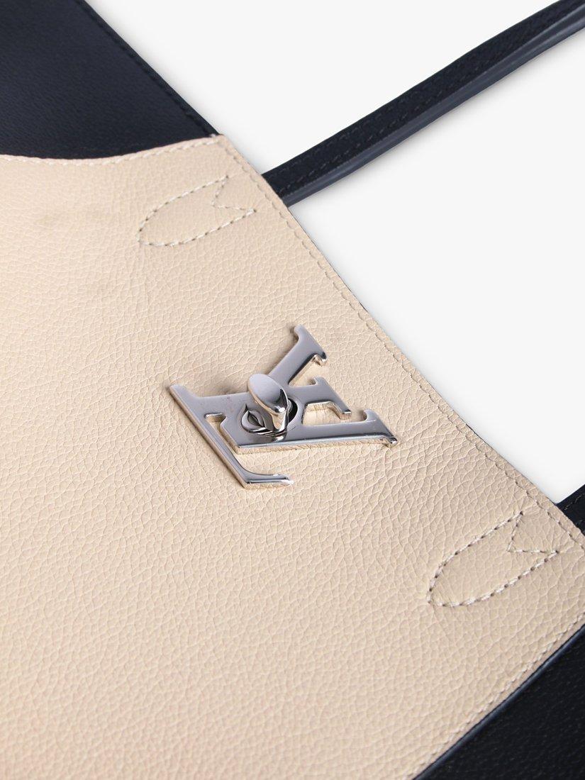 Pre-loved Louis Vuitton 2016 Lockme Leather Top Handle Bag, Beige/Black