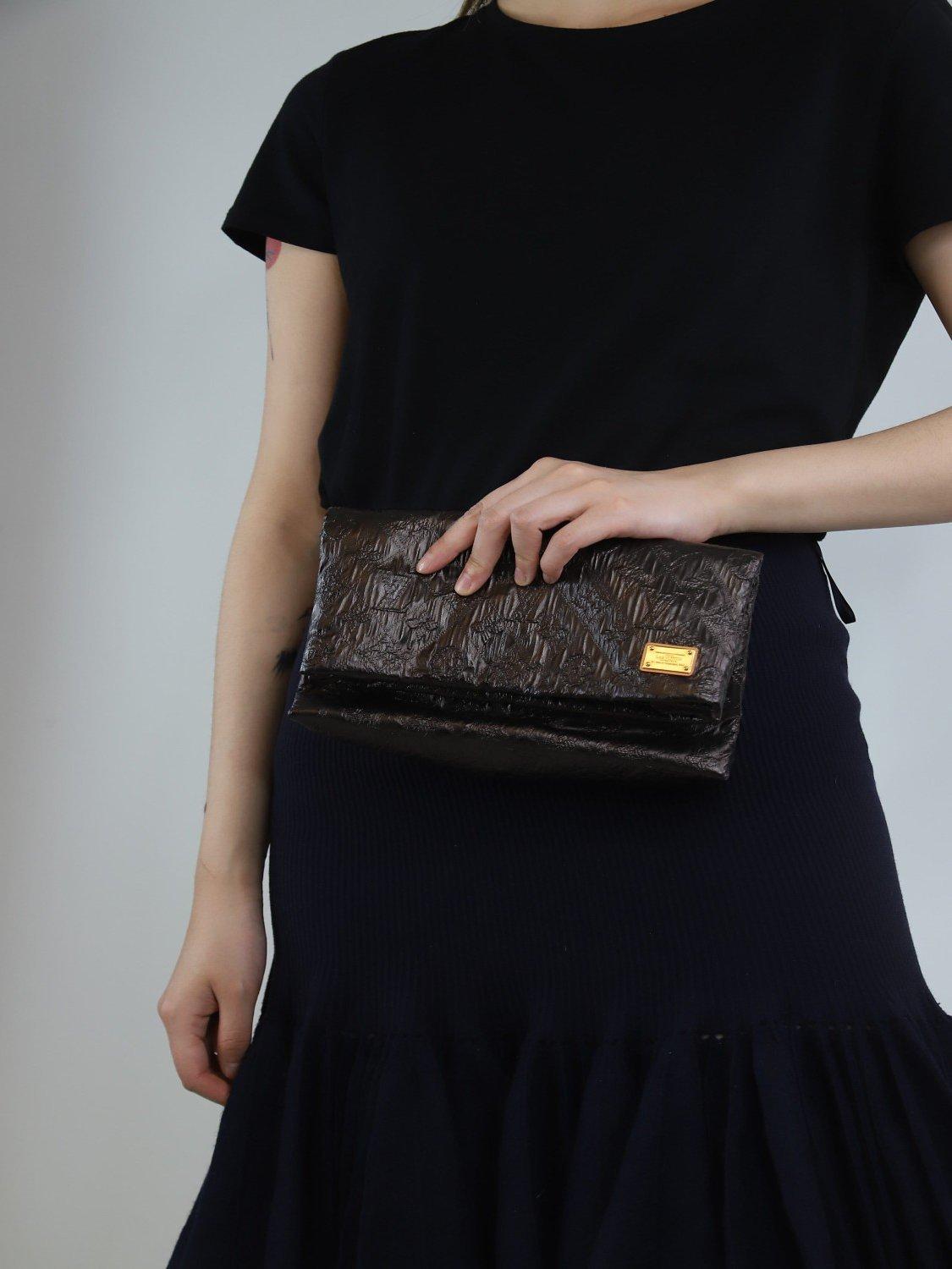 Product image 9 of 9, which shows Pre-loved Louis Vuitton Limelight PM Leather Clutch Bag, Dark Brown