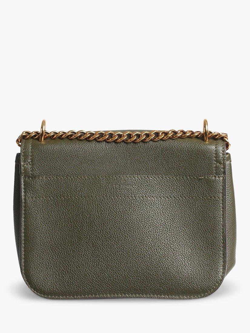 Product image 3 of 10, which shows Pre-loved Louis Vuitton 2020 Lockme Chain Grained Leather Shoulder Bag, Khaki