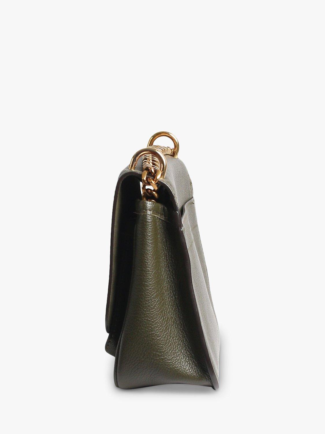 Product image 4 of 10, which shows Pre-loved Louis Vuitton 2020 Lockme Chain Grained Leather Shoulder Bag, Khaki
