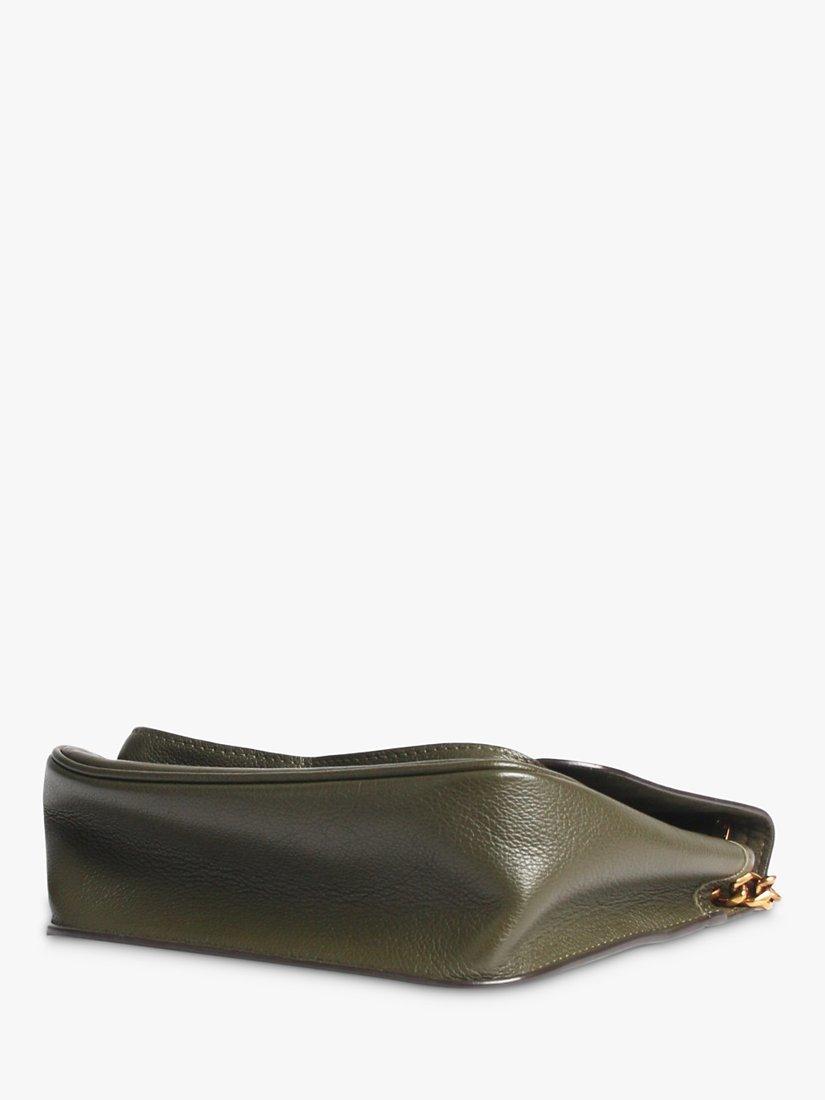 Product image 5 of 10, which shows Pre-loved Louis Vuitton 2020 Lockme Chain Grained Leather Shoulder Bag, Khaki