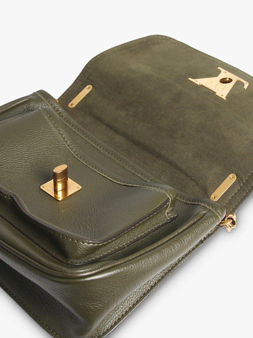 Product image 7 of 10, which shows Pre-loved Louis Vuitton 2020 Lockme Chain Grained Leather Shoulder Bag, Khaki