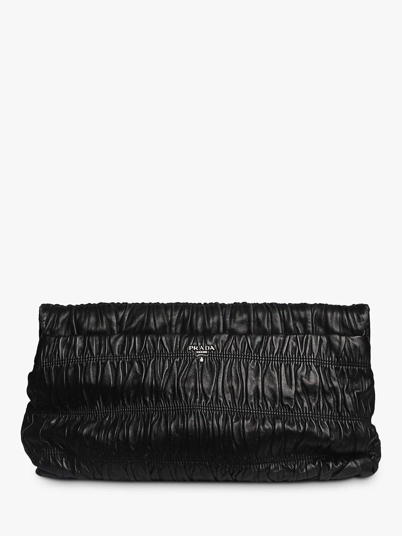 Product image 2 of 6, which shows Pre-loved Prada Nappa Gaufre Oversized Clutch Bag, Black