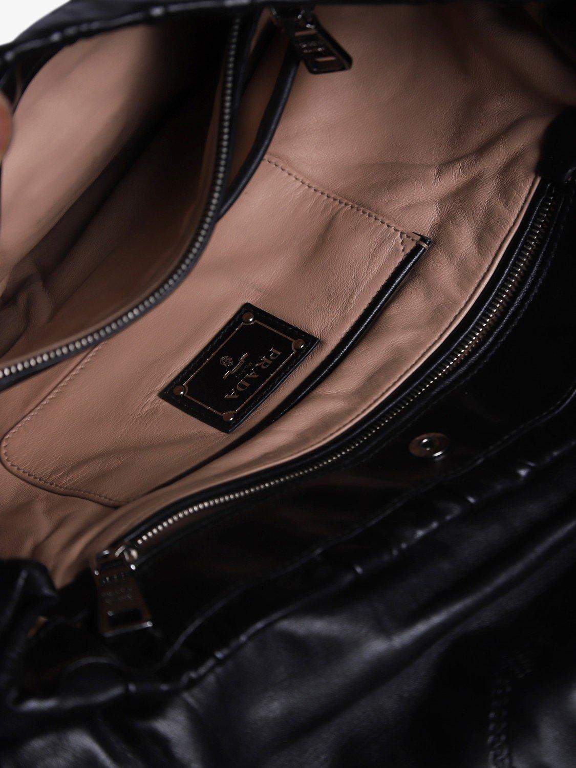 Product image 4 of 6, which shows Pre-loved Prada Nappa Gaufre Oversized Clutch Bag, Black