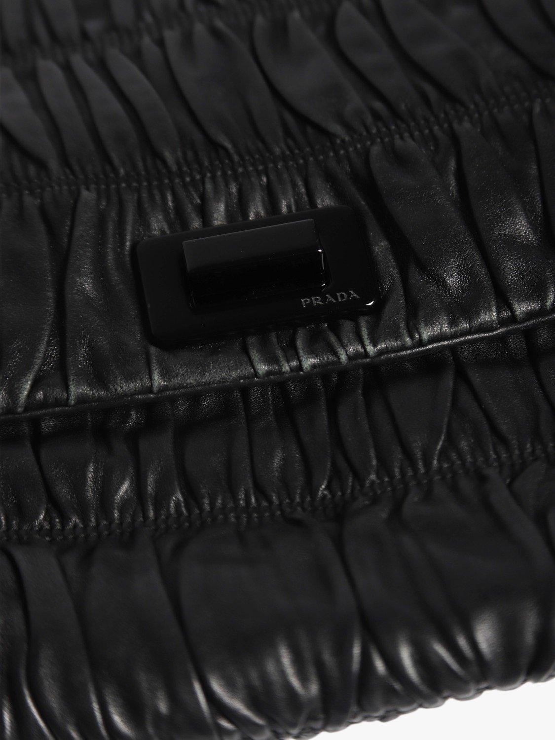 Product image 5 of 6, which shows Pre-loved Prada Nappa Gaufre Oversized Clutch Bag, Black