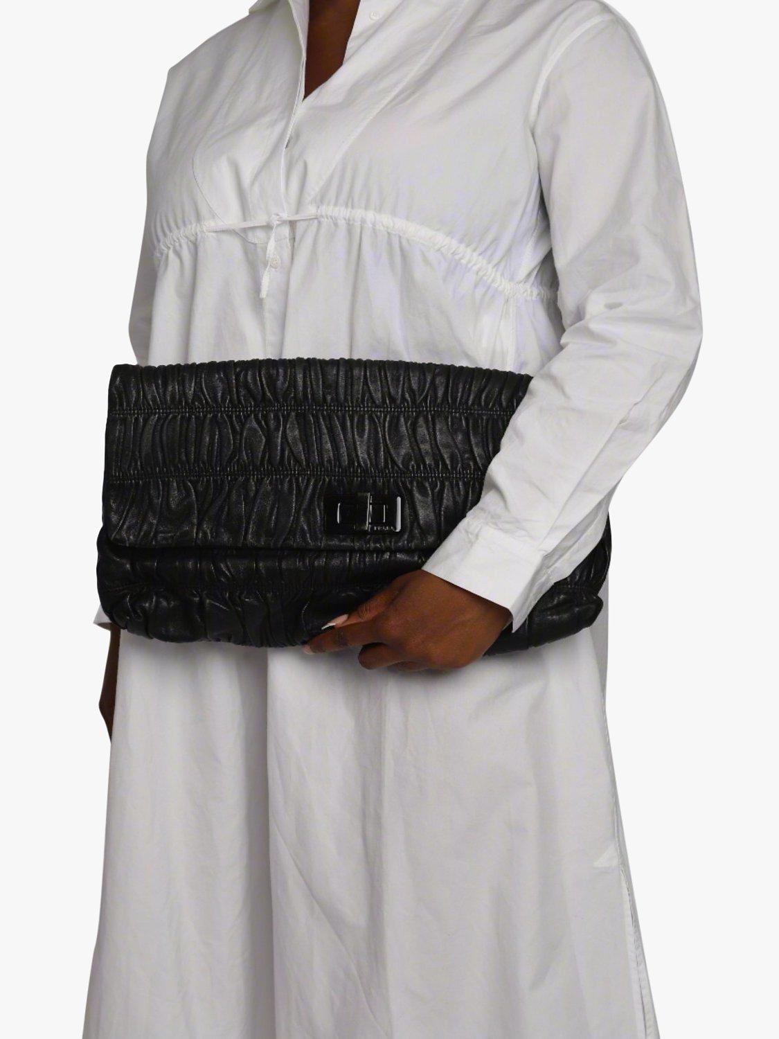 Product image 6 of 6, which shows Pre-loved Prada Nappa Gaufre Oversized Clutch Bag, Black
