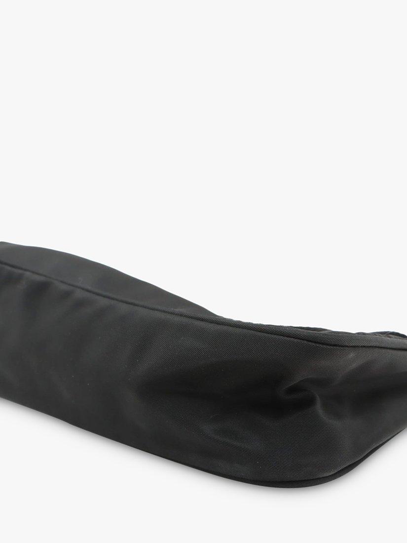 Product image 3 of 10, which shows Pre-loved Prada Tessuto Nylon Silver Hardware Grab Bag, Black