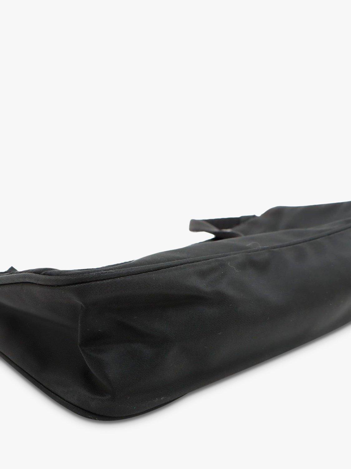 Product image 4 of 10, which shows Pre-loved Prada Tessuto Nylon Silver Hardware Grab Bag, Black