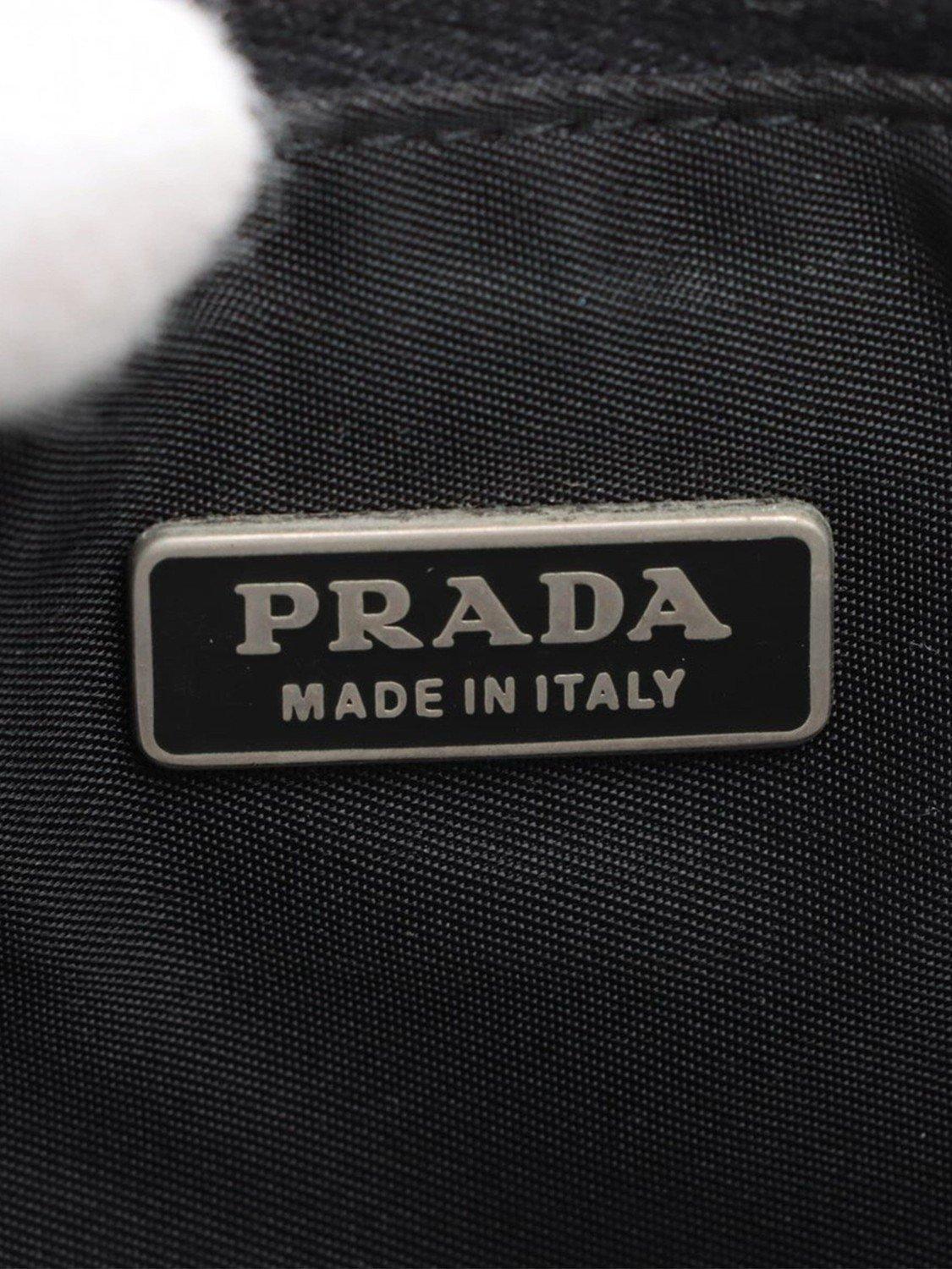 Product image 9 of 10, which shows Pre-loved Prada Tessuto Nylon Silver Hardware Grab Bag, Black