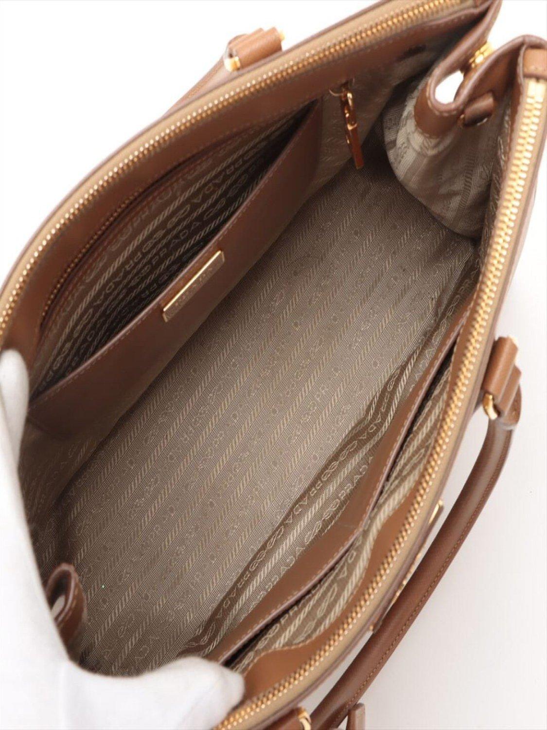 Pre-loved Prada Large Saffiano Leather Galleria Top Handle Bag, Brown