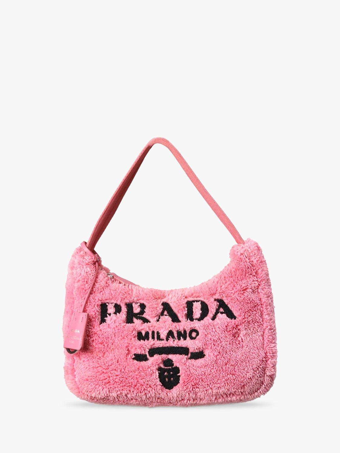 Product image 1 of 9, which shows Pre-loved Prada 2000 Re-Edition Terry Mini Hobo Bag, Pink