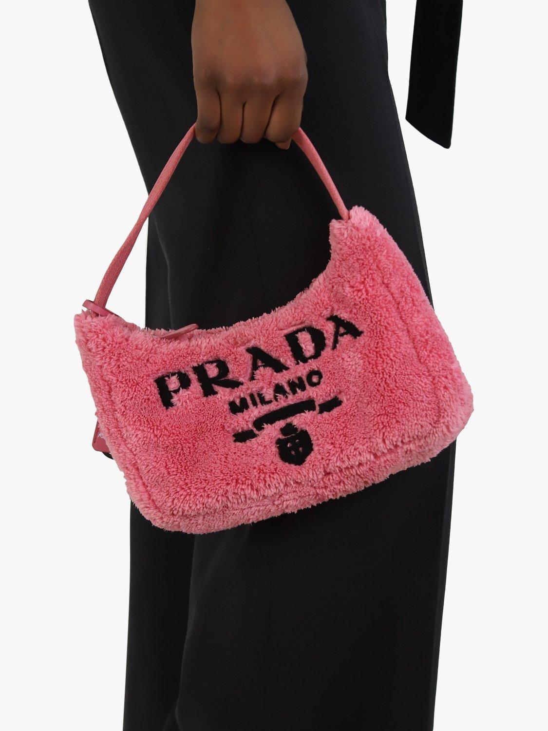 Product image 3 of 9, which shows Pre-loved Prada 2000 Re-Edition Terry Mini Hobo Bag, Pink