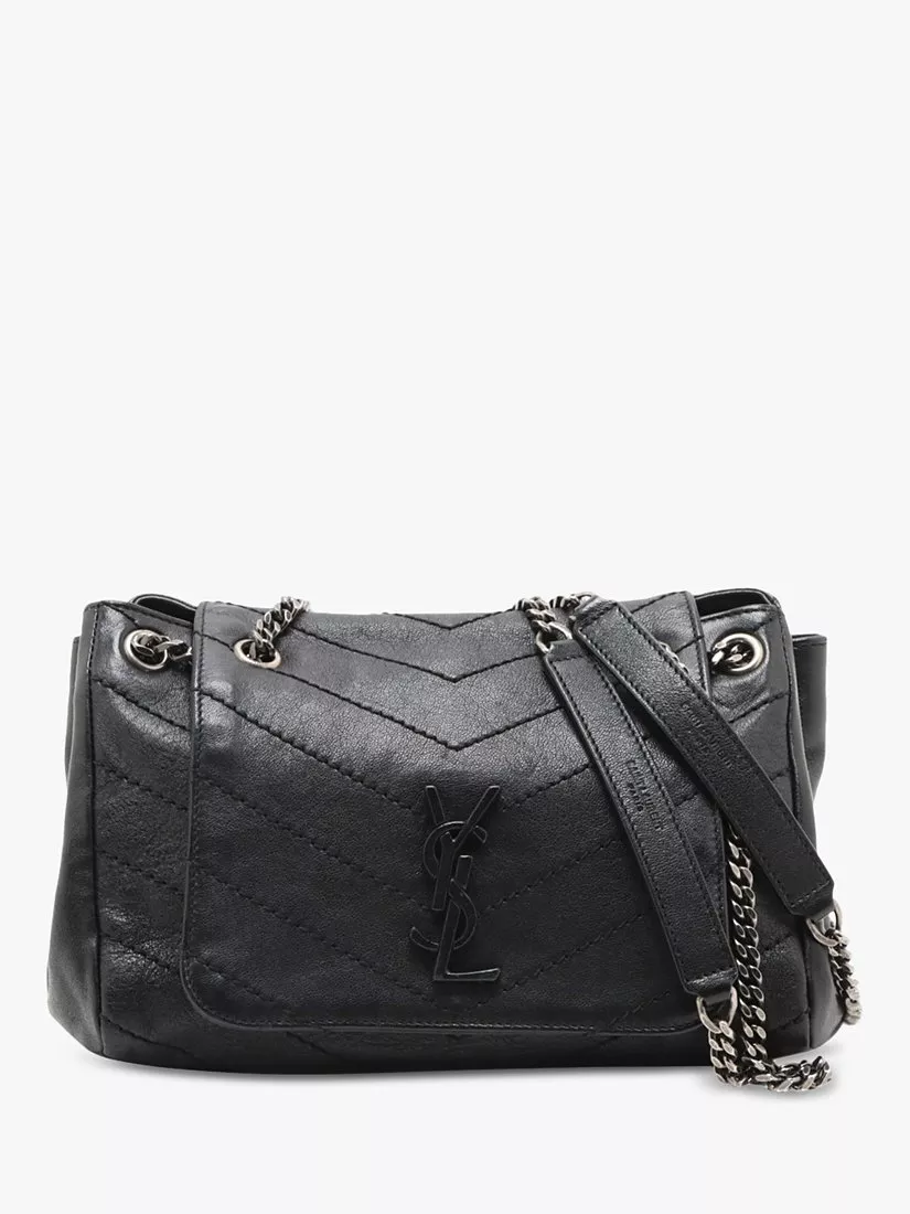 Pre-loved SAINT LAURENT 2018 Nolita Leather Quilted Shoulder Bag, Black