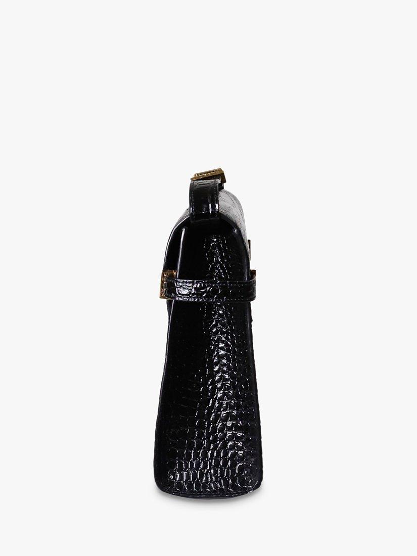 Product image 7 of 10, which shows Pre-loved SAINT LAURENT Manhattan Embossed Shiny Leather Shoulder Bag, Black
