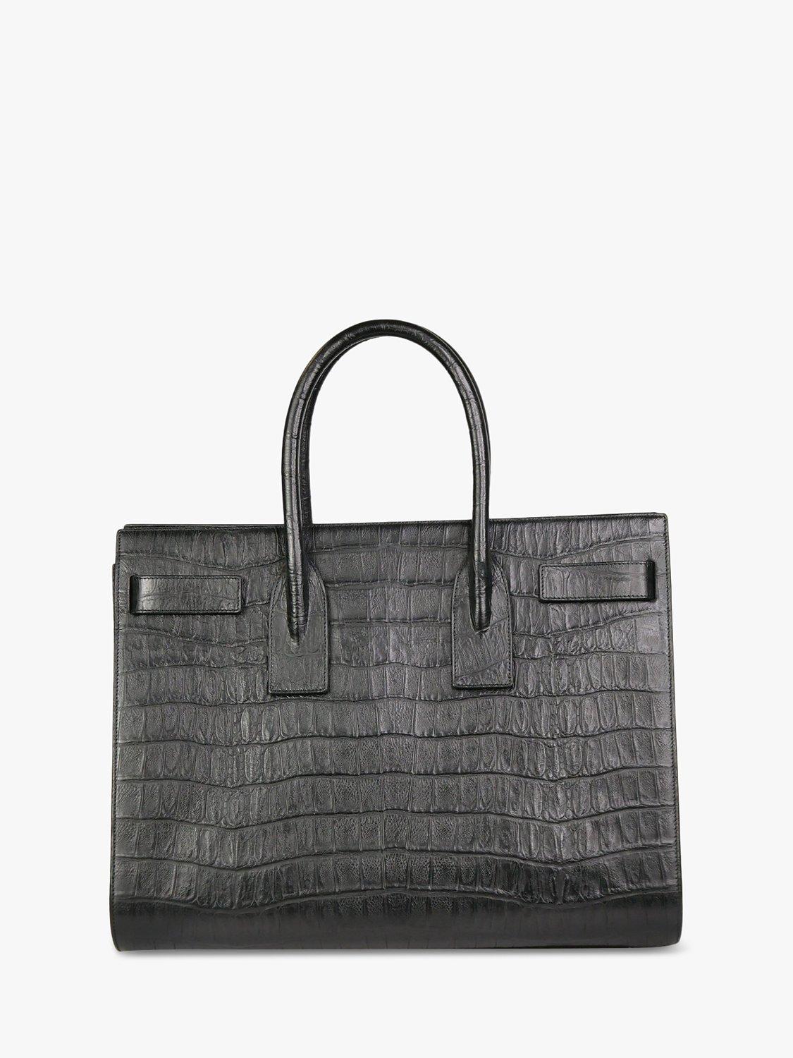 Product image 2 of 7, which shows Pre-loved SAINT LAURENT Sac De Jour Croc Embossed Leather Top Handle Bag, Black