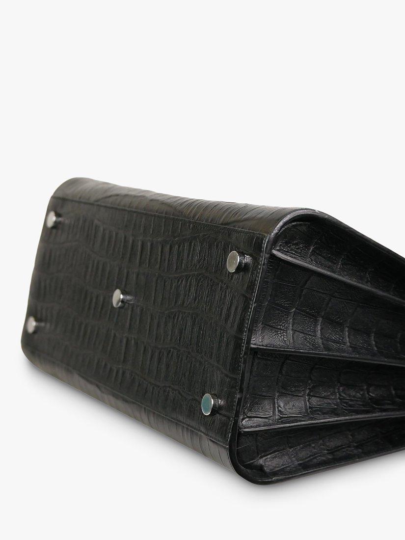Product image 5 of 7, which shows Pre-loved SAINT LAURENT Sac De Jour Croc Embossed Leather Top Handle Bag, Black