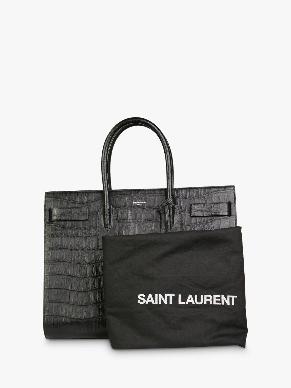 Product image 7 of 7, which shows Pre-loved SAINT LAURENT Sac De Jour Croc Embossed Leather Top Handle Bag, Black