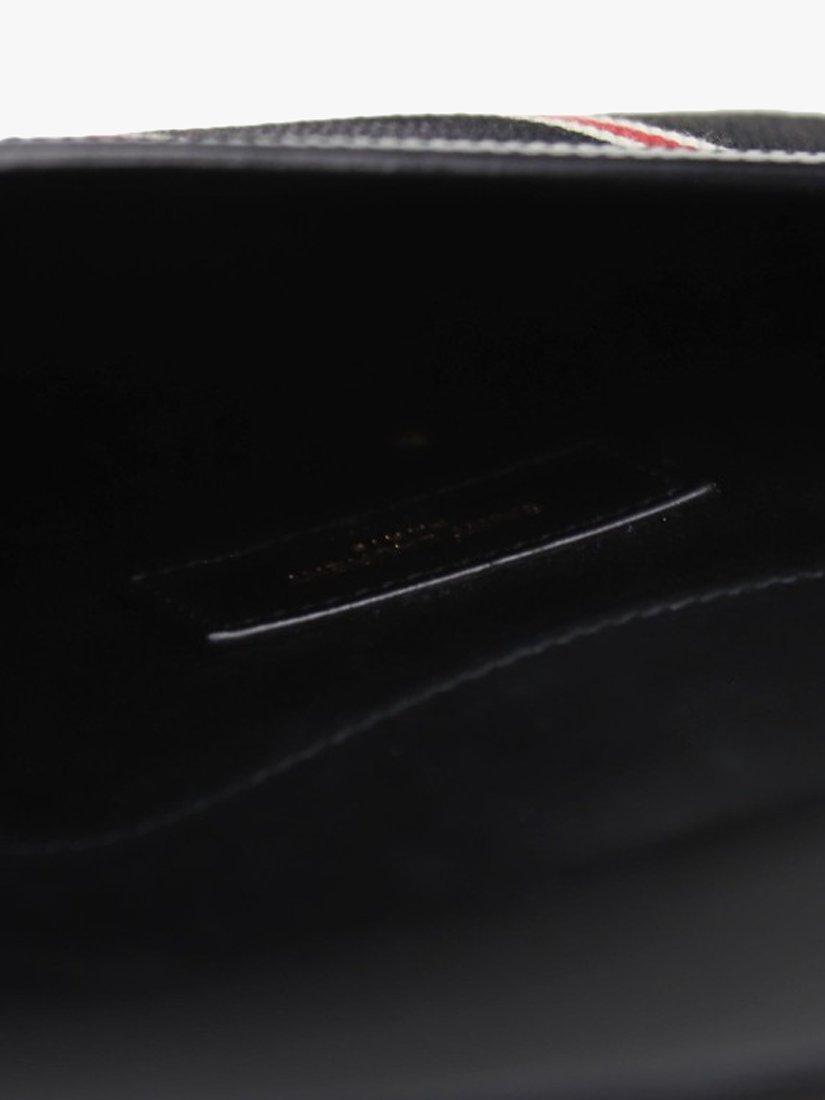 Product image 5 of 6, which shows Pre-loved SAINT LAURENT Uptown Canvas Striped Clutch Bag, Black/Red