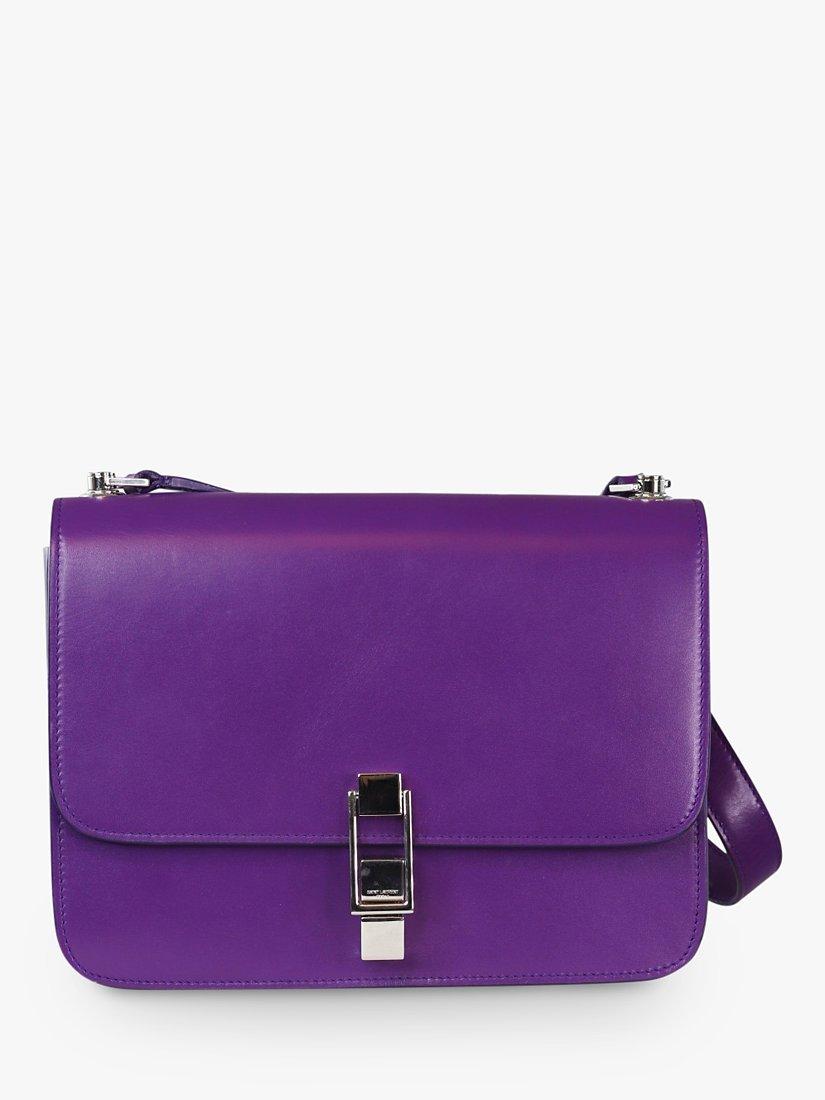 Pre-loved SAINT LAURENT Le Carré Leather Shoulder Bag, Purple