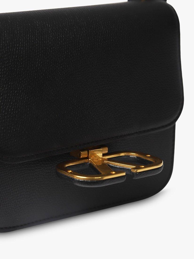 Product image 6 of 10, which shows Pre-loved Valentino VSling Leather Shoulder Bag, Black