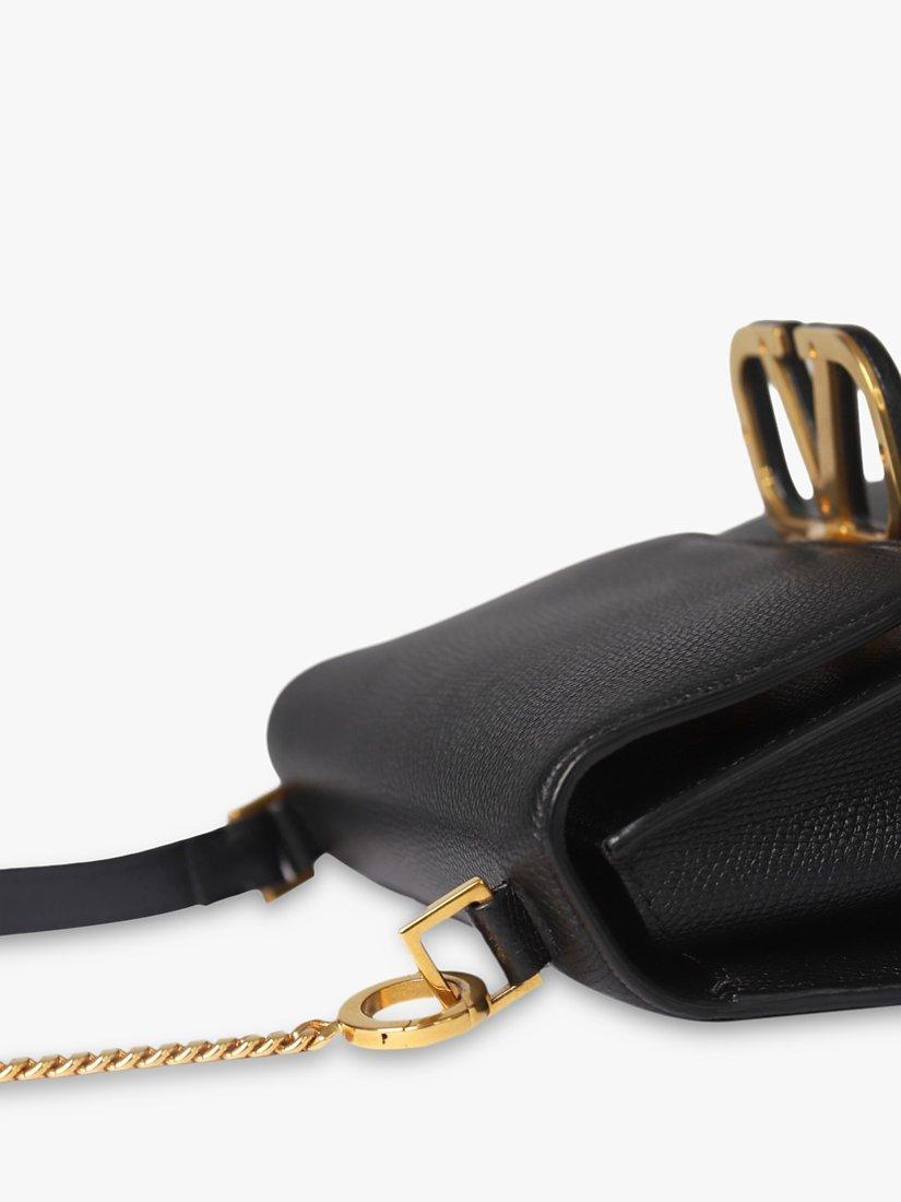 Product image 8 of 10, which shows Pre-loved Valentino VSling Leather Shoulder Bag, Black