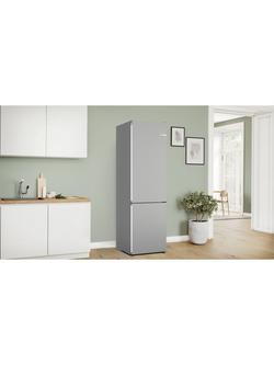 Bosch Series 4 KGN392LBFG Freestanding 70/30 Fridge Freezer, Silver - view 2, Silver