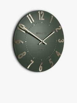 Thomas Kent Mulberry Arabic Numeral Wall Clock, 30cm - view 2, Olive