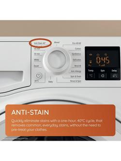 Hotpoint NSWM1046WUK Freestanding Washing Machine, 10kg Load, 1400rpm Spin, White - view 2, White