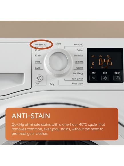 Hotpoint NSWM7469WUK Freestanding Washing Machine, 7kg Load, 1400rpm Spin, White - view 2, White