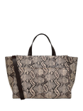 Radley Oak Street Leather Snake Print Grab Bag, Chalk/Multi