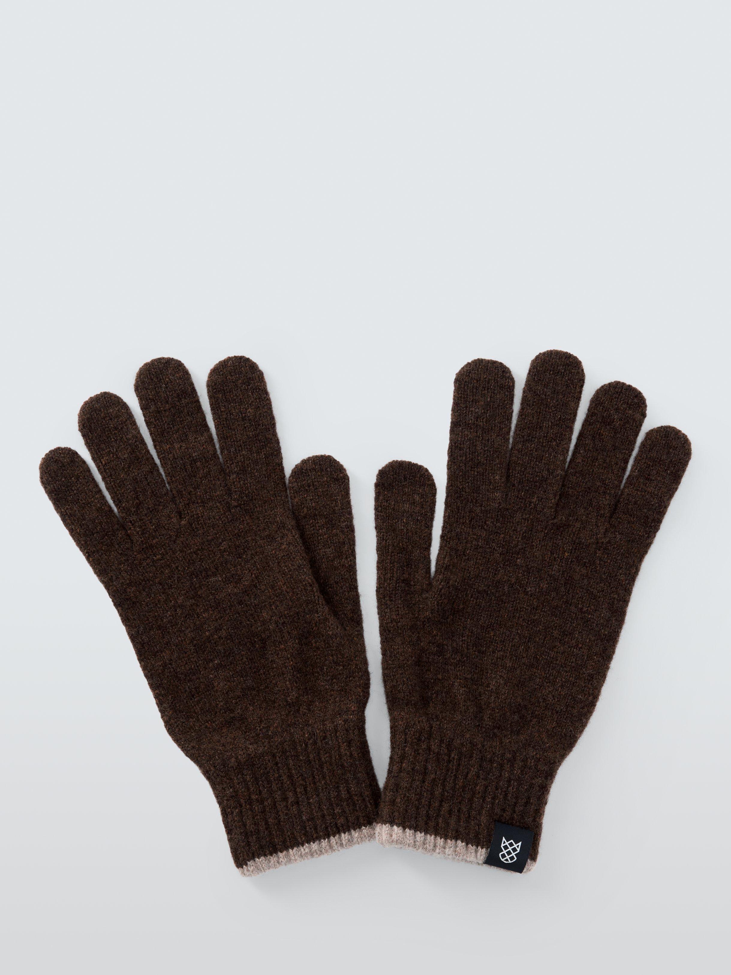 John Lewis Lambswool Gloves Brown Mid