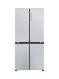 Haier HCR3818ENMG Freestanding 60/40 Fridge Freezer, Silver, Silver