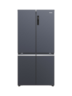 Haier HCR5919ENMB Freestanding 60/40 American Fridge Freezer, Black, Black