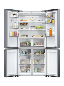 Haier HCR5919ENMB Freestanding 60/40 American Fridge Freezer, Black - view 2, Black