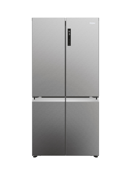 Haier HCR5919ENMP Freestanding 60/40 American Fridge Freezer, Silver, Silver