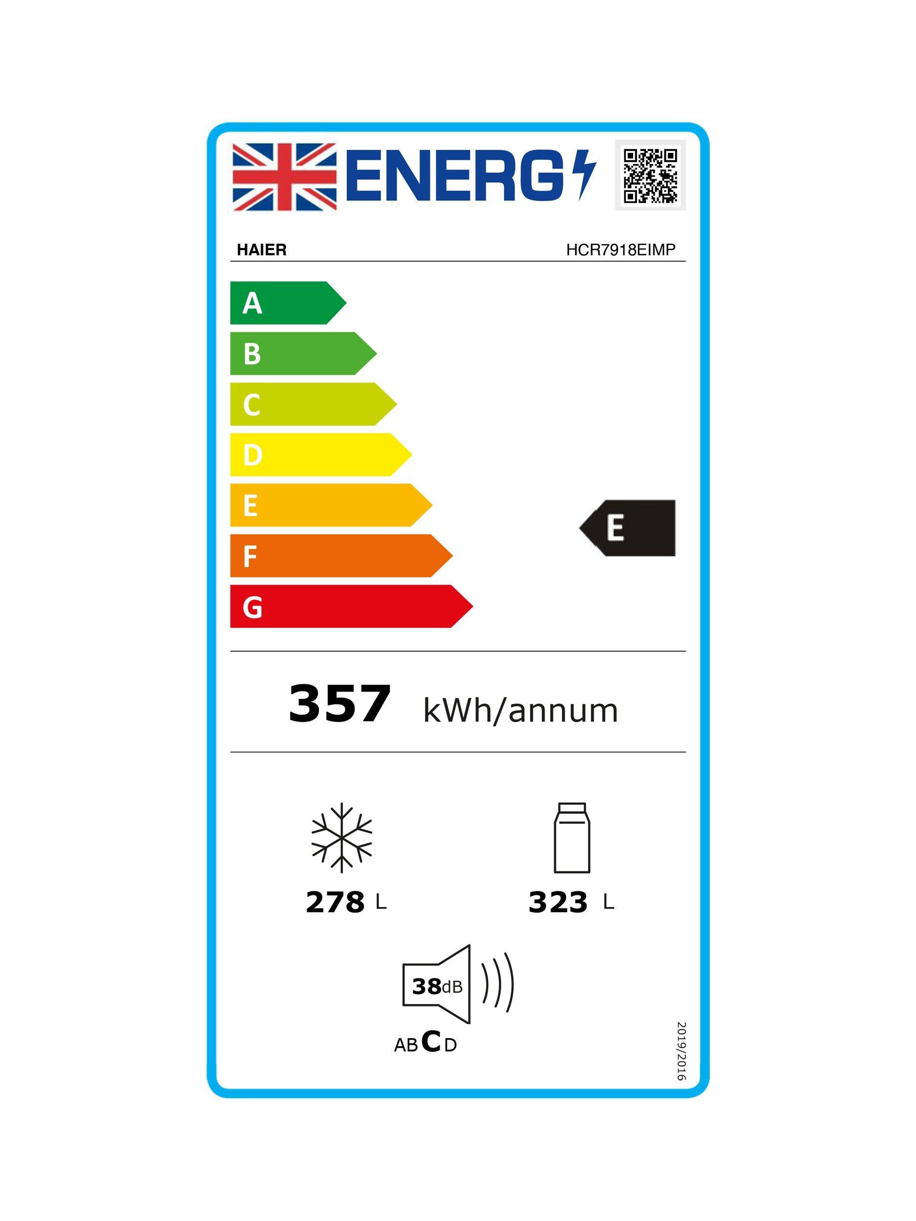 This item is rated E for energy efficiency on a scale from A (most efficient) to G (least efficient).
