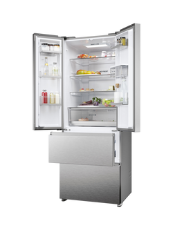 Haier HFR5719EWMP Freestanding 60/40 Fridge Freezer, Grey - view 2, Grey