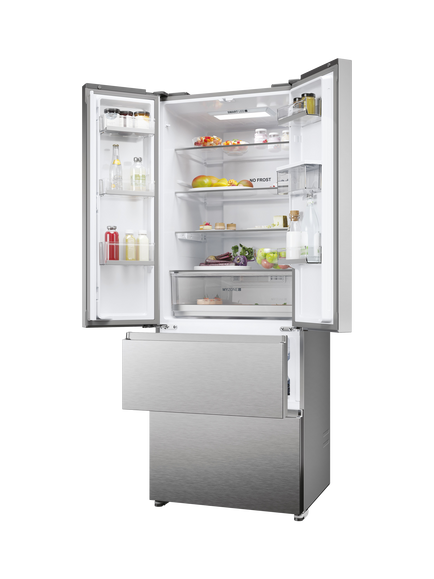 Haier HFR5719EWMP Freestanding 60/40 Fridge Freezer, Grey - view 2, Grey