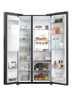 Haier HSW79F18DIPT Freestanding 60/40 Fridge Freezer, Black - view 2, Black