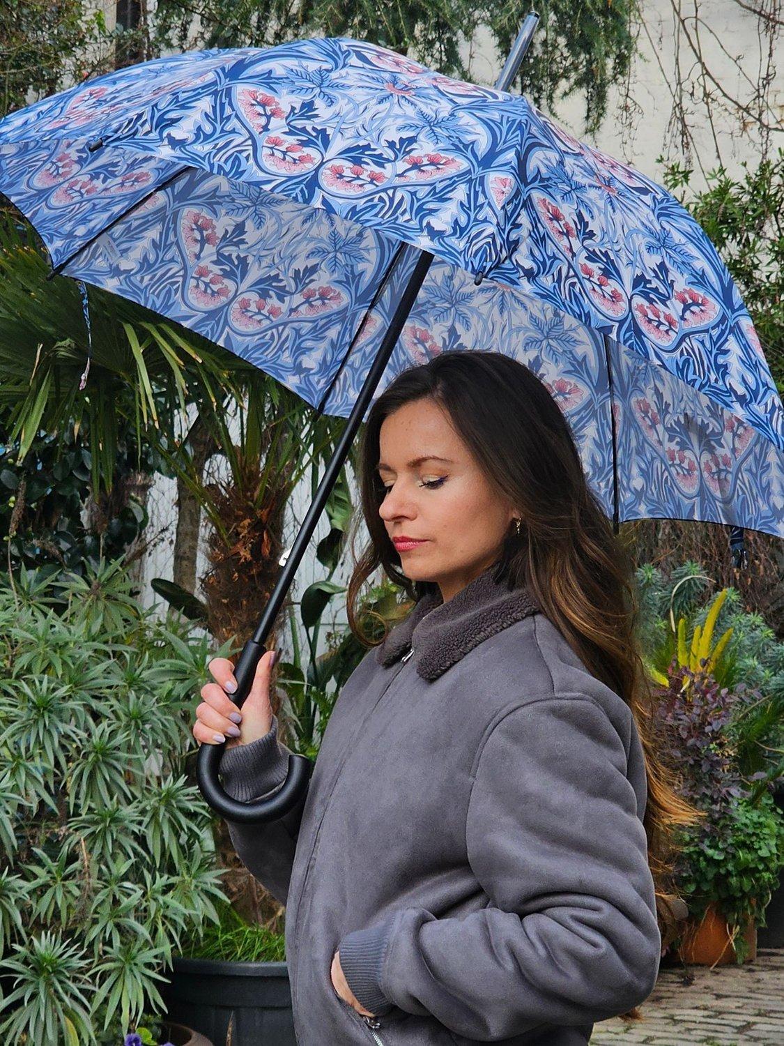 Product image 4 of 4, which shows Morris & Co. by Fulton Kensington UV Walking Umbrella, Multi