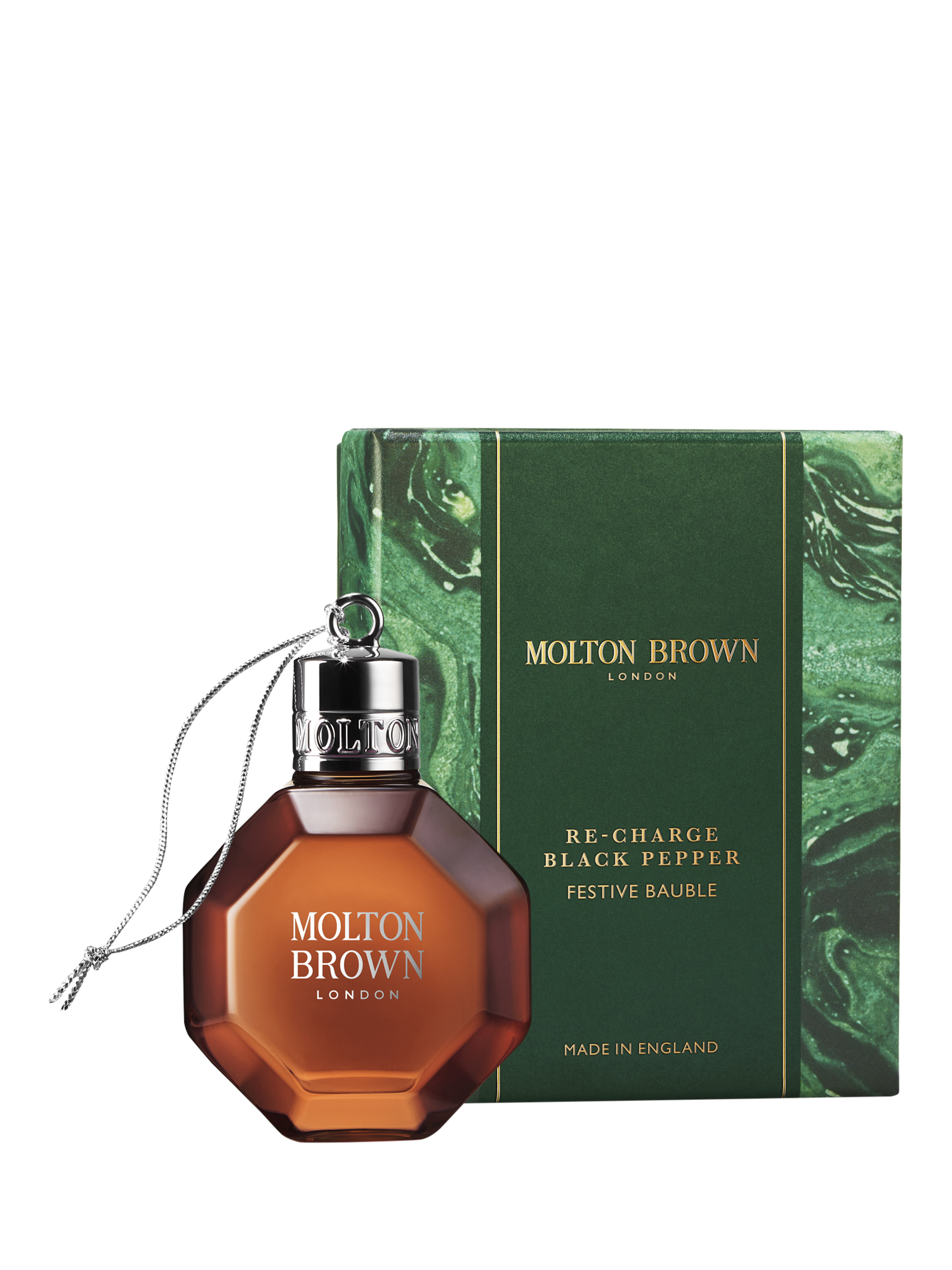 Product image 1 of 3, which shows Molton Brown Re-charge Black Pepper Festive Bauble