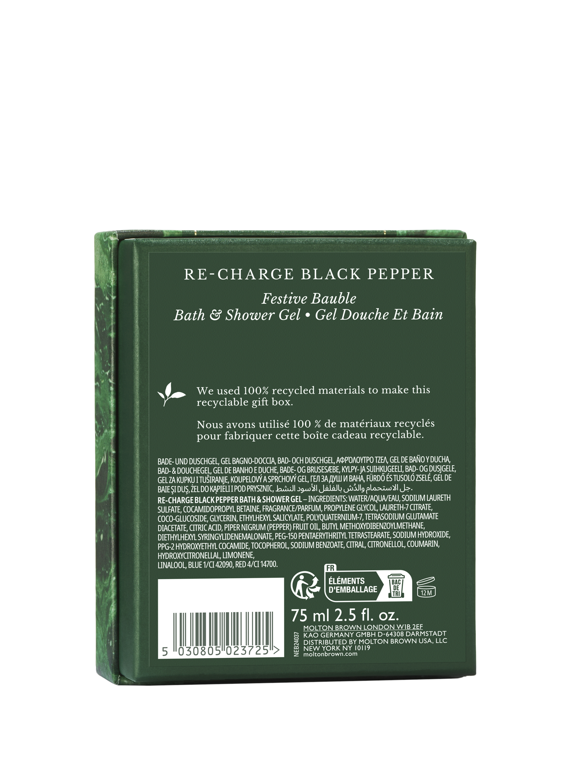 Product image 3 of 3, which shows Molton Brown Re-charge Black Pepper Festive Bauble