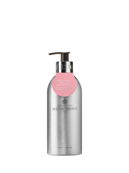 Molton Brown Delicious Rhubarb & Rose Bath & Shower Gel Infinite Bottle, 400ml, 