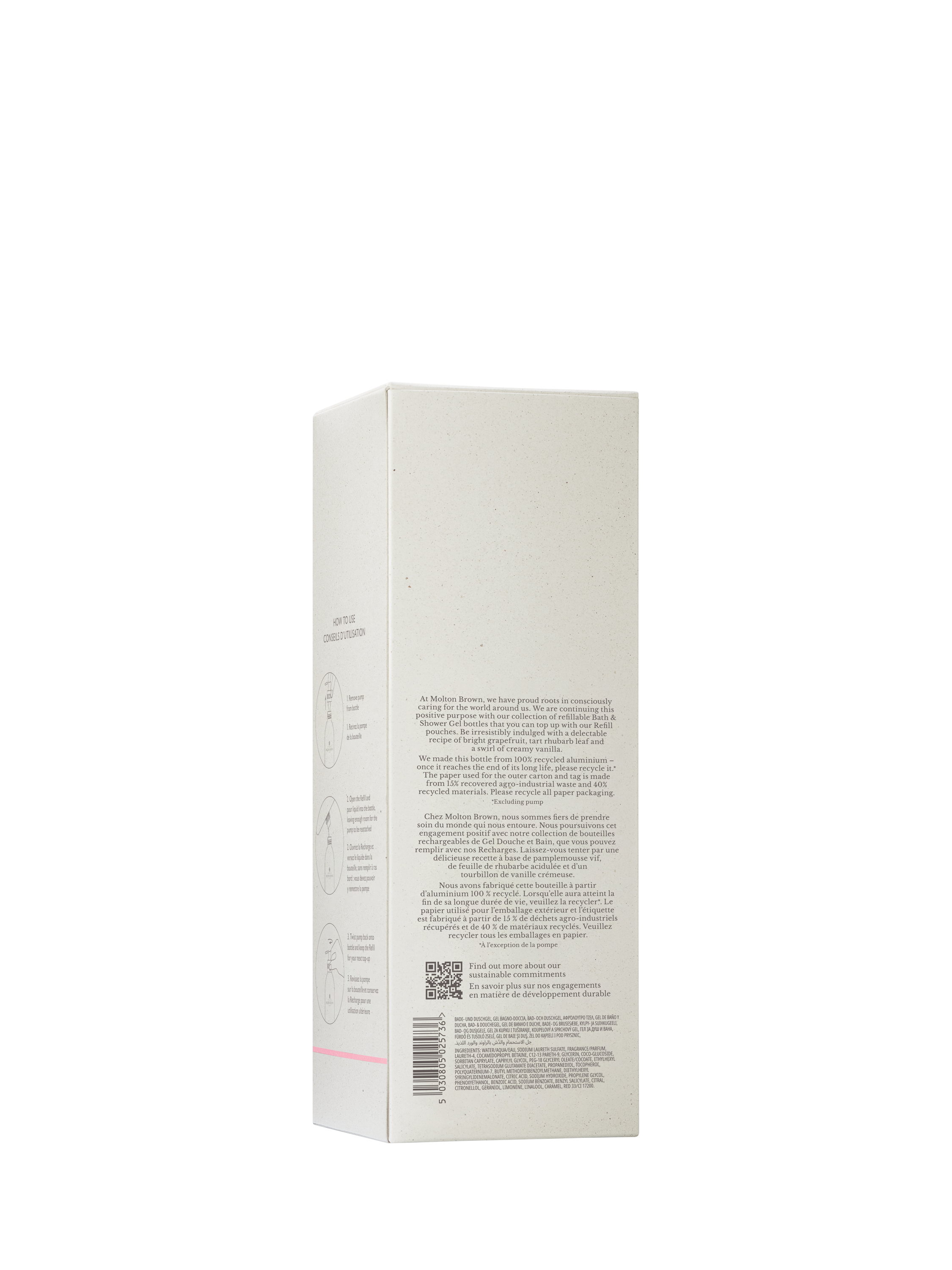 Product image 3 of 3, which shows Molton Brown Delicious Rhubarb & RoseBath & Shower Gel Infinite Bottle, 400ml
