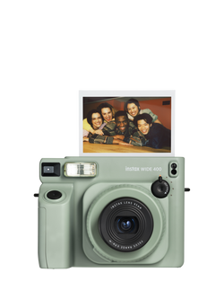 Fujifilm instax™ WIDE 400 Instant Camera with Built-in Flash & Shoulder Strap, Sage Green, Sage Green