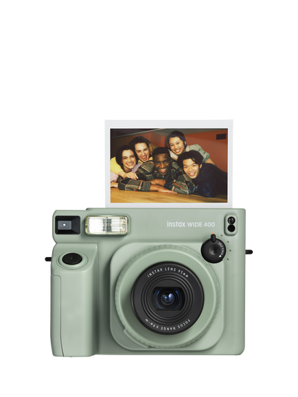 Fujifilm instax™ WIDE 400 Instant Camera with Built-in Flash & Shoulder Strap, Sage Green, Sage Green