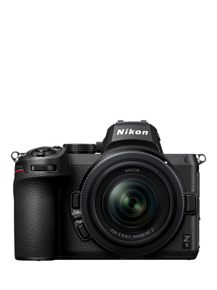 Nikon Z5 Compact System Camera, 4K UHD, 24.3MP, Wi-Fi, Bluetooth, OLED EVF, 3.2” Tiltable Touch Screen, Body Only, Black - view 2, Black
