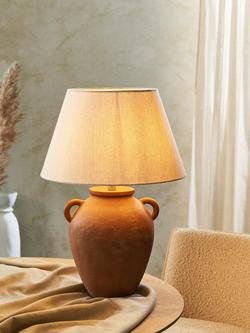 John Lewis Kalash Ceramic Table Lamp, Terracotta - view 2, Terracotta