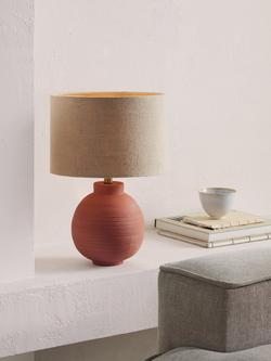 John Lewis Potters Wheel Ceramic Table Lamp - view 2, Terracotta
